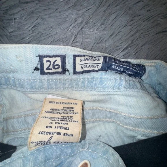 Miss Me Jeans Women's 26 Straight Acid Bleach Wash Studded Rhinestone Grunge - Picture 10 of 15